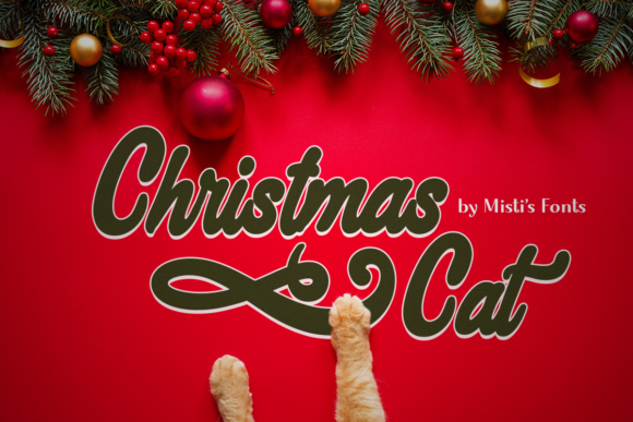 Christmas Cat Font for Festive Branding Projects